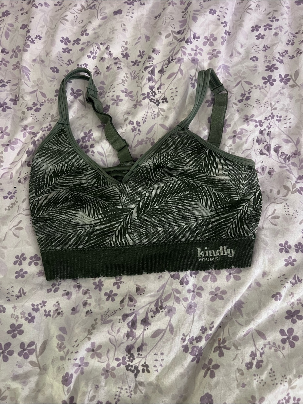 Kindly Yours Black & Gray Patterned Support Bralette